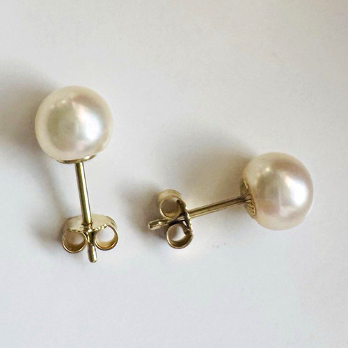 Weiß perlen ohrstecker 14k - weiß,