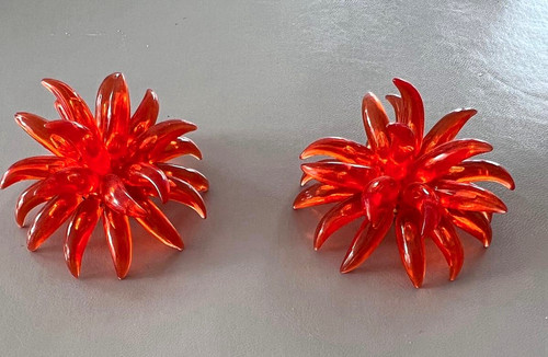 Ohrclips blume orange - ohrclips,