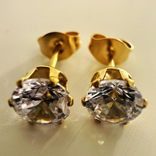 Ohrstecker rund goldfarben