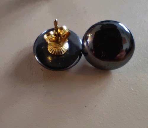 Ohrstecker rund hämatit - rund,