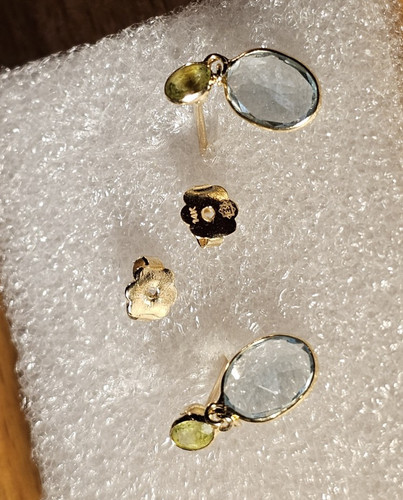 14k gelbgold ohrstecker oval - gelbgold,